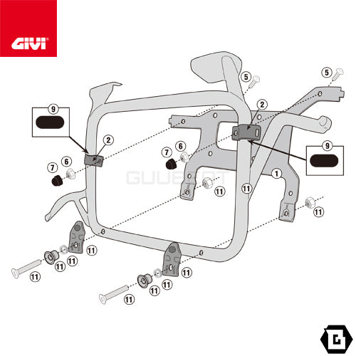 GIVI TL7711KIT ツールボックスステー S250用 フィッティングキット／KTM 390 アドベンチャー / ROYAL ENFIELD スクラム 411 / ROYAL ENFIELD ヒマラヤ専用