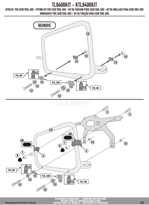 GIVI TL8400KIT ツールボックスステー S250用 フィッティングキット／YAMAHA トレーサー 9 / YAMAHA トレーサー 9 GT専用