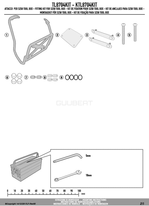 GIVI TL8704KIT ツールボックスステー S250用 フィッティングキット／BENELLI レオンチーノ 500 / BENELLI レオンチーノ 500 トレール専用