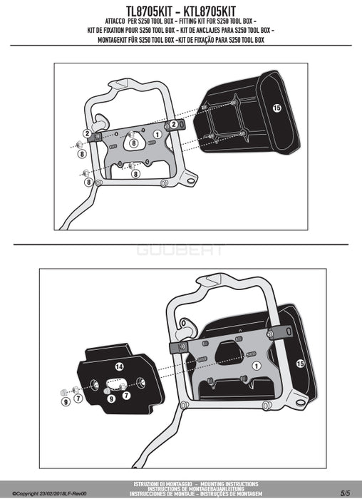 GIVI TL8705KIT ツールボックスステー S250用 フィッティングキット／KAWASAKI ヴェルシス 1100専用