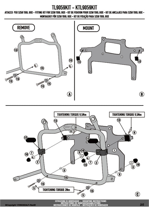 GIVI TL9059KIT ツールボックスステー S250用 フィッティングキット／ROYAL ENFIELD ヒマラヤ専用