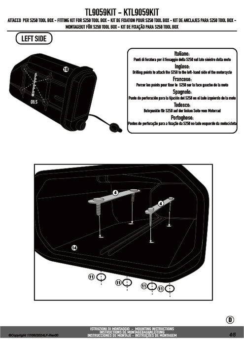 GIVI TL9059KIT ツールボックスステー S250用 フィッティングキット／ROYAL ENFIELD ヒマラヤ専用