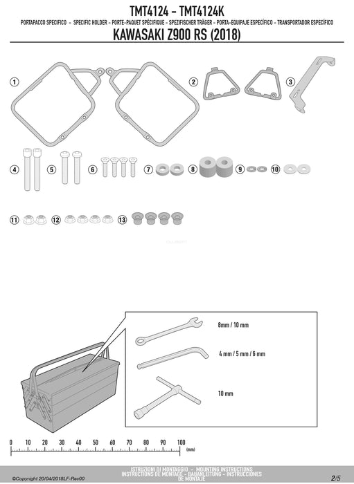 GIVI TMT4124 サイドバッグホルダー MULTI LOCK ( マルチロック ) サイドバッグ MT501 専用 ／KAWASAKI Z 900 RS専用