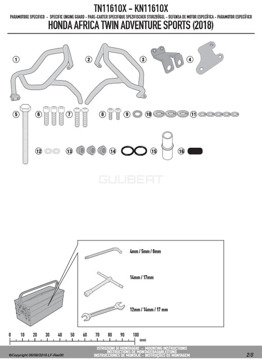 GIVI TN1161OX エンジンガード クラッシュバー ステンレス／HONDA CRF1000L アフリカツインADVSPORTS専用