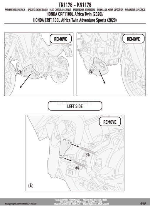 GIVI TN1178 エンジンガード クラッシュバー ブラック／HONDA CRF1100L アフリカツイン専用