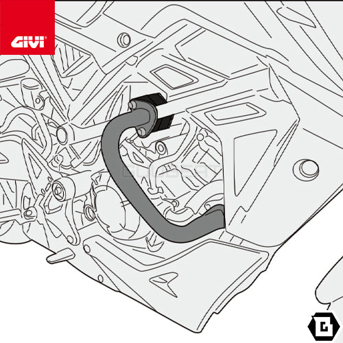 GIVI TN1199 エンジンガード クラッシュバー ブラック／HONDA CB125R専用