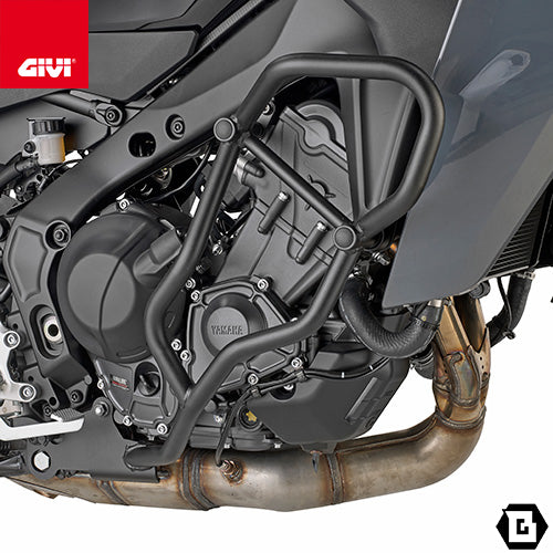 GIVI TN2171 エンジンガード クラッシュバー ブラック スチール製｜YAMAHA トレーサー 9 / トレーサー 9 GT / トレーサー 9 GT プラス 対応