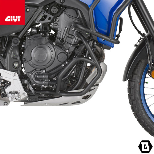 GIVI TN2174 スチール製エンジンガード 上部ラジエター保護用 25mmパイプ仕様 ブラック｜YAMAHA テネレ 700 対応