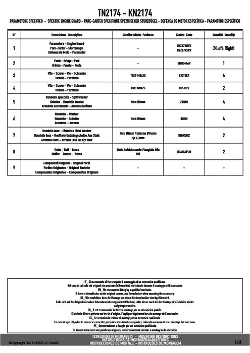 GIVI TN2174 スチール製エンジンガード 上部ラジエター保護用 25mmパイプ仕様 ブラック｜YAMAHA テネレ 700 対応