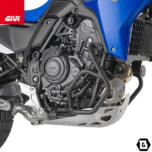 GIVI TN2174 スチール製エンジンガード 上部ラジエター保護用 25mmパイプ仕様 ブラック｜YAMAHA テネレ 700 対応