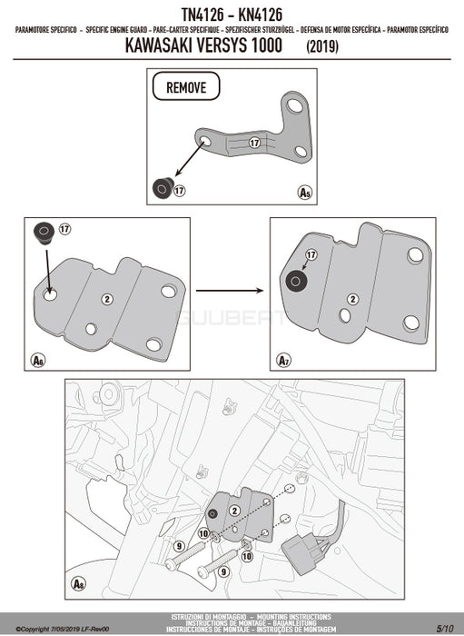 GIVI TN4126 エンジンガード クラッシュバー ブラック／KAWASAKI ヴェルシス 1100 / KAWASAKI ヴェルシス 1000専用