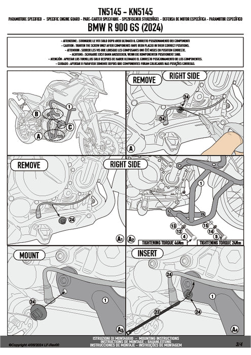 GIVI TN5145 エンジンガード クラッシュバー ブラック／BMW F 900 GS専用