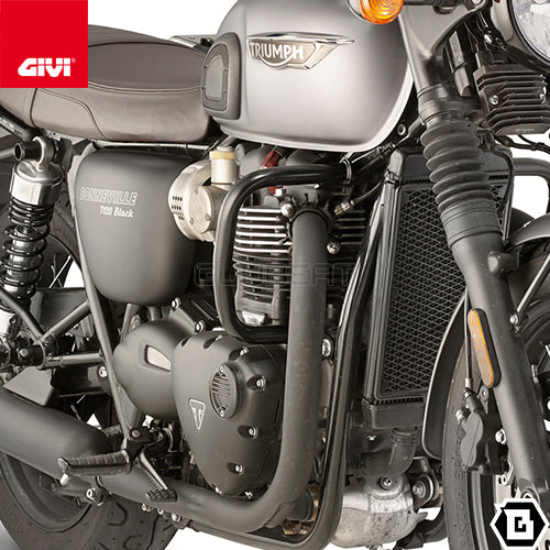 GIVI TN6410 エンジンガード クラッシュバー ブラック／TRIUMPH スピードツイン 1200 / TRIUMPH ボンネビル T120 / TRIUMPH ボンネビル T100 / TRIUMPH スピードツイン 900 / TRIUMPH ストリートツイン 900専用