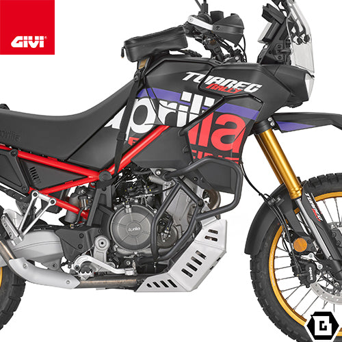 GIVI TN6712 エンジンガード クラッシュバー ブラック スチール製｜APRILIA トゥアレグ 660 ラリー 対応