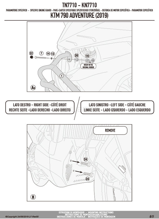 GIVI TN7710 エンジンガード クラッシュバー ブラック／HUSQVARNA ノーデン 901 / KTM 790 アドベンチャー R / KTM 790 アドベンチャー / KTM 890 アドベンチャー専用