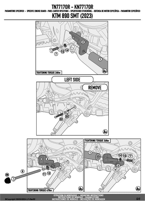 GIVI TN7717OR エンジンガード クラッシュバー オレンジ／KTM 890 SMT専用