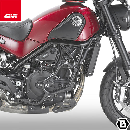 GIVI TN8704 エンジンガード クラッシュバー ブラック／BENELLI レオンチーノ 500 / BENELLI レオンチーノ 500 トレール専用