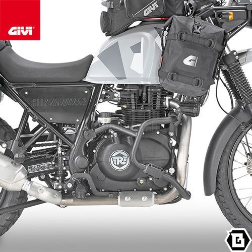 GIVI TN9050 エンジンガード クラッシュバー ブラック／ROYAL ENFIELD スクラム 411 / ROYAL ENFIELD ヒマラヤ / ROYAL ENFIELD ヒマラヤ専用