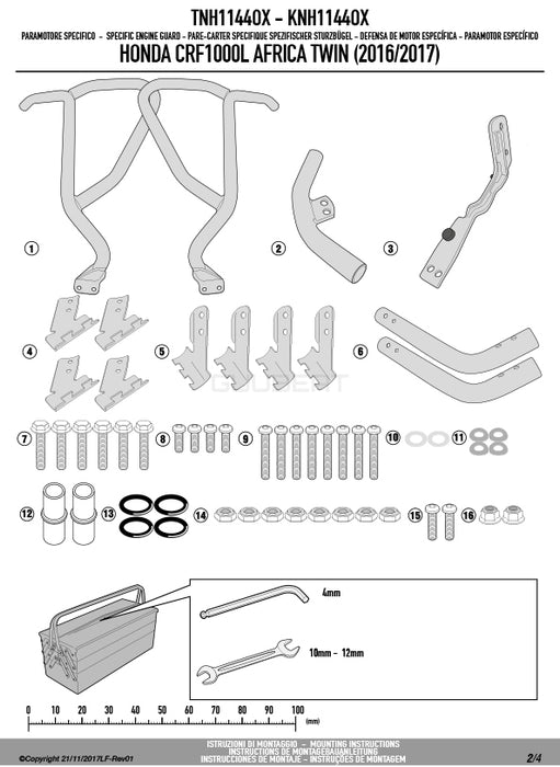 GIVI TNH1144OX エンジンガード クラッシュバー ステンレス／HONDA CRF1000L アフリカツイン / HONDA CRF1000L アフリカツイン専用