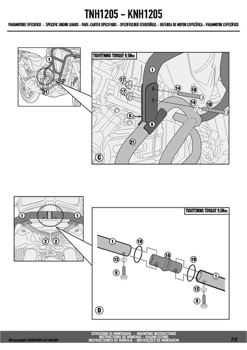 GIVI TNH1205 エンジンガード クラッシュバー ブラック／HONDA CRF1100L アフリカツインADVSPORTS専用