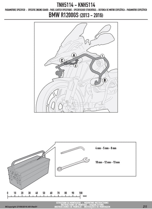 GIVI TNH5114 エンジンガード クラッシュバー ブラック／BMW R 1200 GS専用