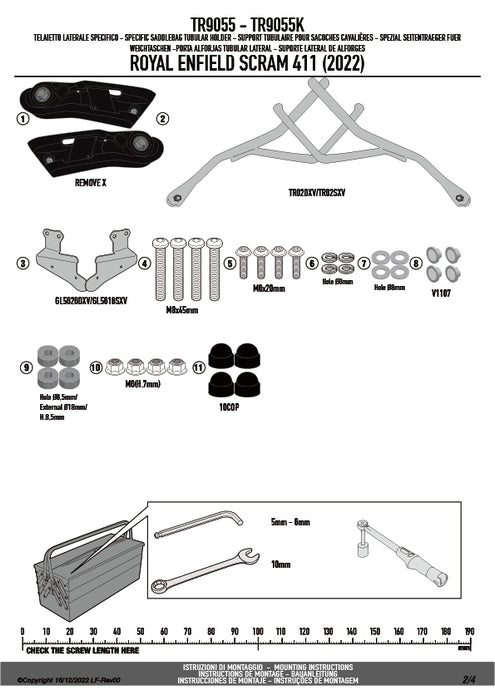 GIVI TR9055 サイドバッグサポート クイックリリース機能付き REMOVE-X (リムーブエックス)／ROYAL ENFIELD スクラム 411専用