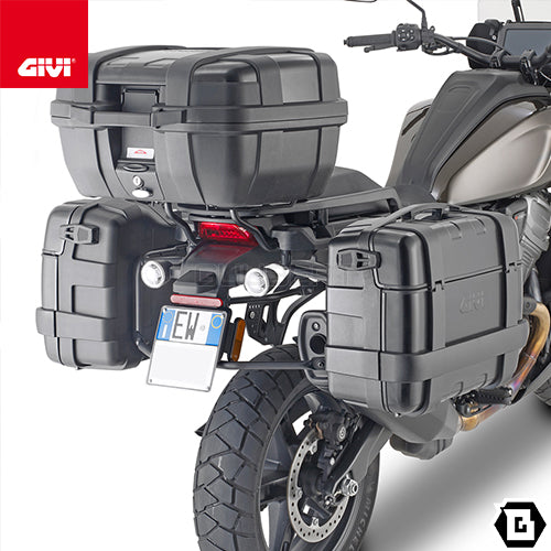 GIVI TRK33BPACK2 TREKKER トップ・サイドケース兼用 2ケース ブラックアルミカバータイプ MONOKEYタイプ 33L容量  ブラック