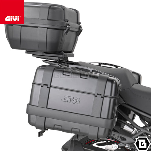 GIVI TRK33BPACK2 TREKKER トップ・サイドケース兼用 2ケース ブラックアルミカバータイプ MONOKEYタイプ 33L容量  ブラック