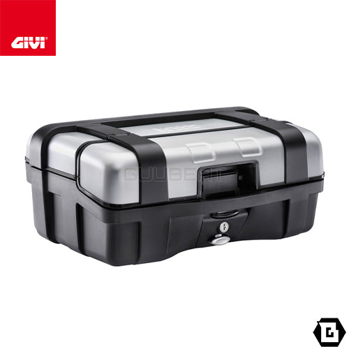 GIVI TRK33PACK2 TREKKER トップ・サイドケース兼用 2ケース アルミカバータイプ MONOKEYタイプ 33L容量  ブラック / シルバー