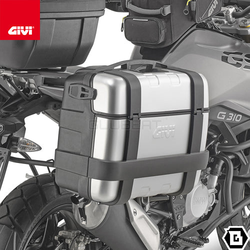 GIVI TRK46PACK2 TREKKER トップ・サイドケース兼用 2ケース アルミカバータイプ MONOKEYタイプ 46L容量 ブラック / シルバー