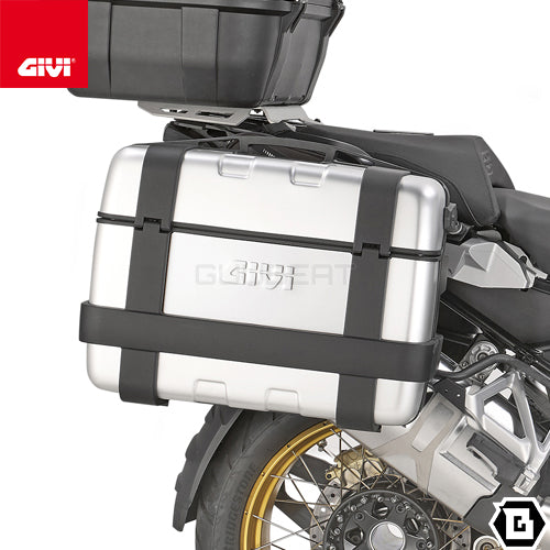GIVI TRK46PACK2 TREKKER トップ・サイドケース兼用 2ケース アルミカバータイプ MONOKEYタイプ 46L容量 ブラック / シルバー