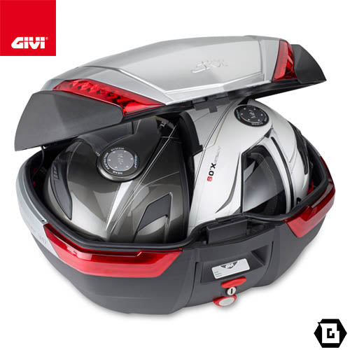 GIVI V47NT トップケース MONOKEYタイプ 47L容量 アルミパネル / クリアレンズ ブラック / シルバー