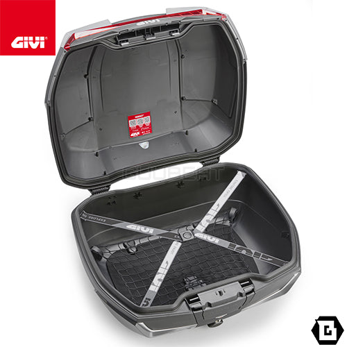 GIVI V58N2 MAXIA 5 トップケース MONOKEYタイプ 58L容量｜シルバーパネル／レッドレンズ仕様