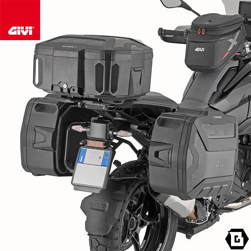 GIVI XP01PBA XSPACE 拡張式トップケース/サイドケース兼用 27L-36L ブラック ブラッシュドアルミ調 MONOKEYケース