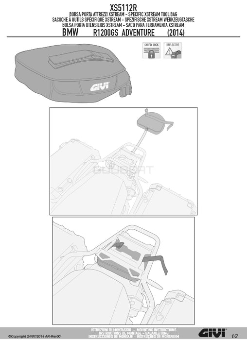 GIVI XS5112R ツールバッグ テールバッグ ブラック／BMW R 1200 GS ADVENTURE / BMW R 1250 GS ADVENTURE専用