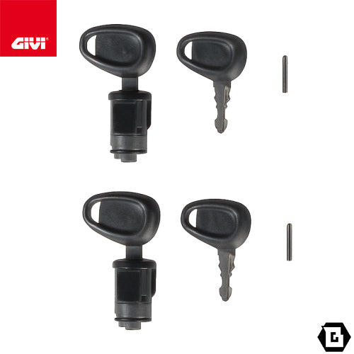 GIVI ZR227 キーキット Easy-T EASY12R / EASY12L対応 左右ロックセット ブラックハンドル ブッシュ付属
